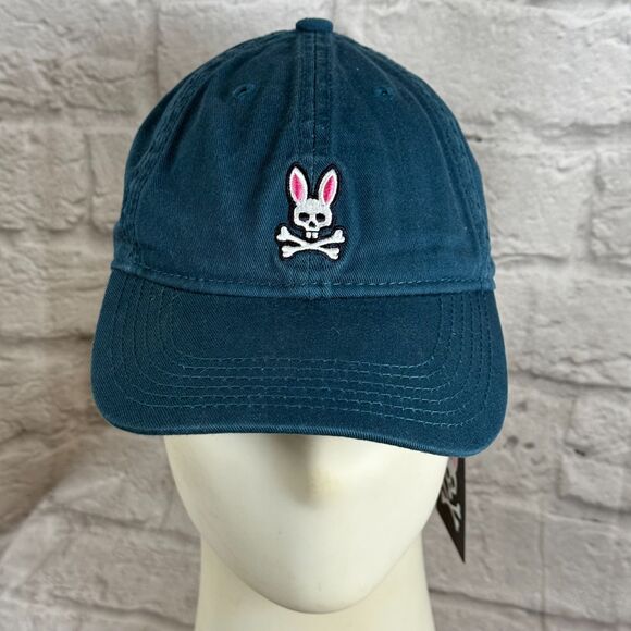 Psycho Bunny Navy Blue Baseball Cap Men's Adjustable Hat NWT Low Profile O/S - Picture 2 of 12